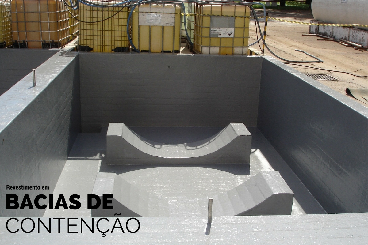 revestimento em bacia de contenção de produtos químicos para indústria