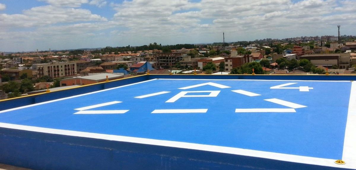 implantação de heliponto impermeabilização marcação helicóptero