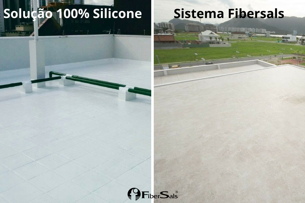 impermeabilização de laje ecológica solução 100% silicone e sistema fibersals