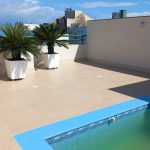 impermeabilização em terraço com acabamento agregado sistema fibersals poliéster flexível