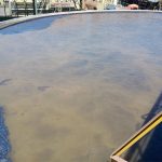 Impermeabilização de tanque clarificador com poliéster flexível Sistema Fibersals