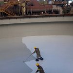 Impermeabilização de tanque clarificador com poliéster flexível Sistema Fibersals