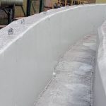 Impermeabilização de tanque clarificador com poliéster flexível Sistema Fibersals