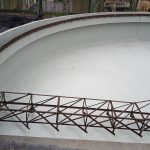 Impermeabilização de tanque clarificador com poliéster flexível Sistema Fibersals