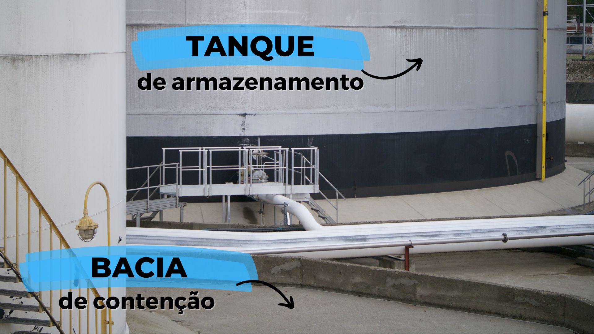 tanque e bacia de contenção de produtos químicos